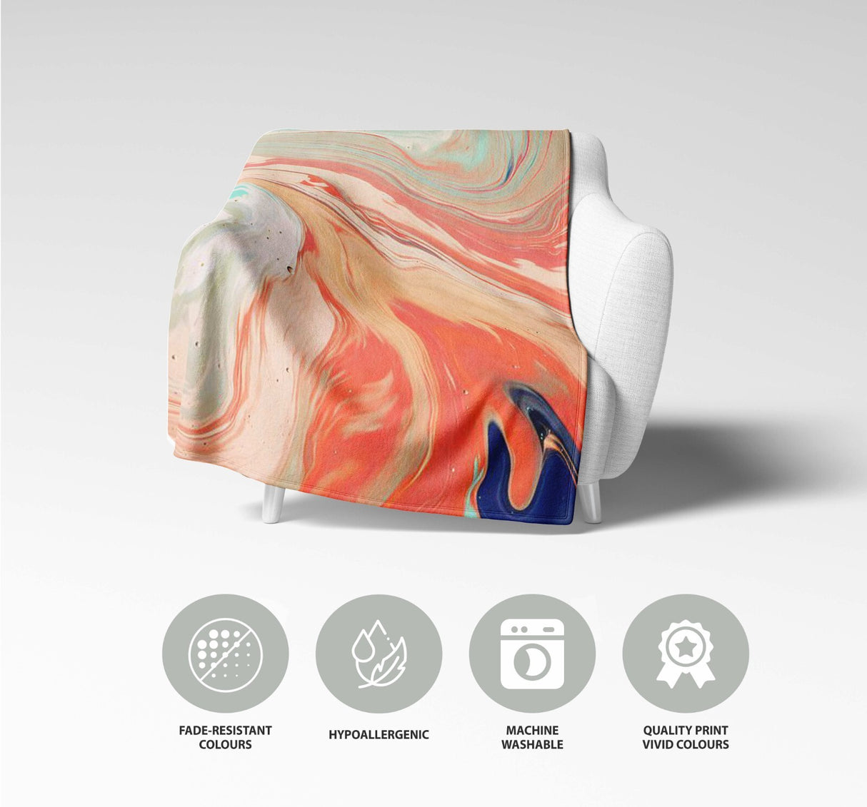 Liquid Marble Abstract  Custom Design Novelty Fleece Mink Blanket Throw Gift