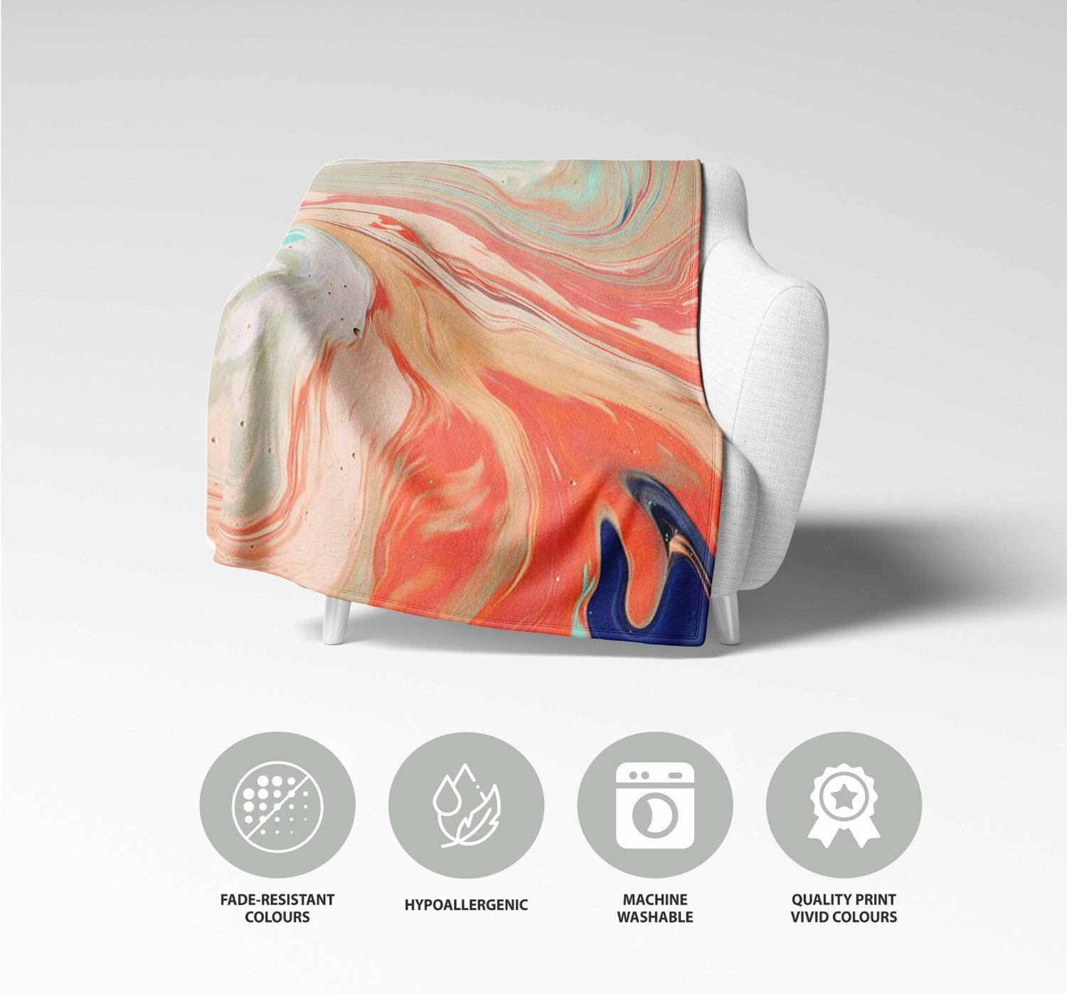 Liquid Marble Abstract  Custom Design Novelty Fleece Mink Blanket Throw Gift