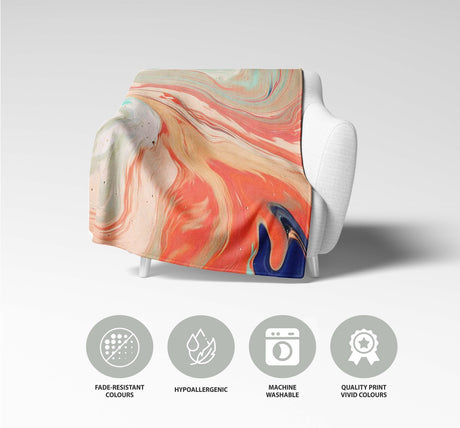 Liquid Marble Abstract  Custom Design Novelty Fleece Mink Blanket Throw Gift
