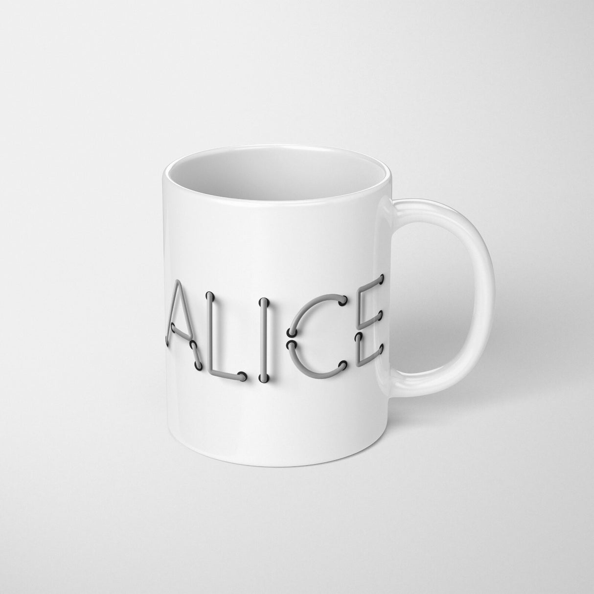 Personalised Neon Alphabet Novelty Print Coffee Tea Mug Coaster Gift Him Her