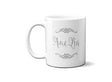 Personalised Name Scroll Border Coffee Tea Mug Gift 11oz Mug + Coaster