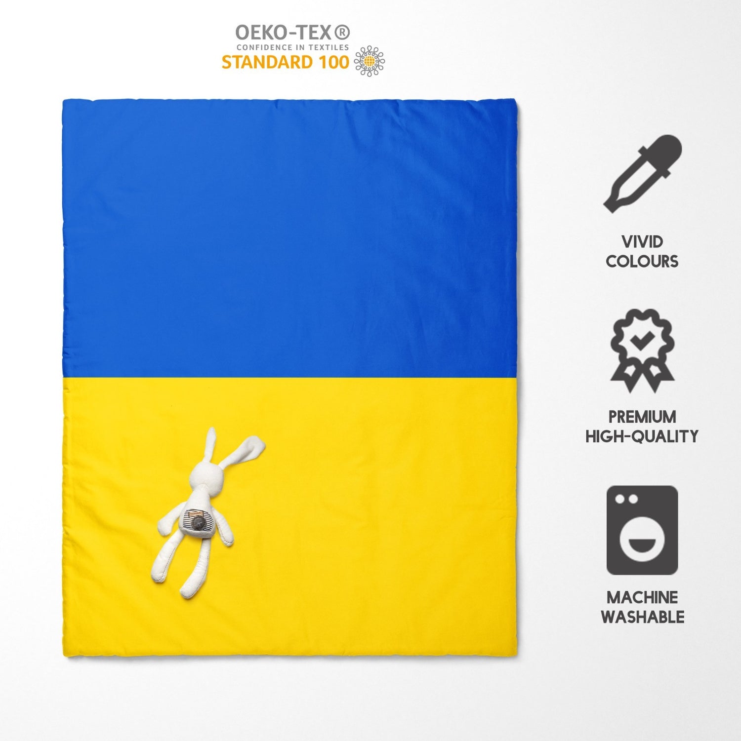 Ukraine Flag Design Cot Bed - Duvet Cover Toddler Pillowcase Cosy Gift Custom