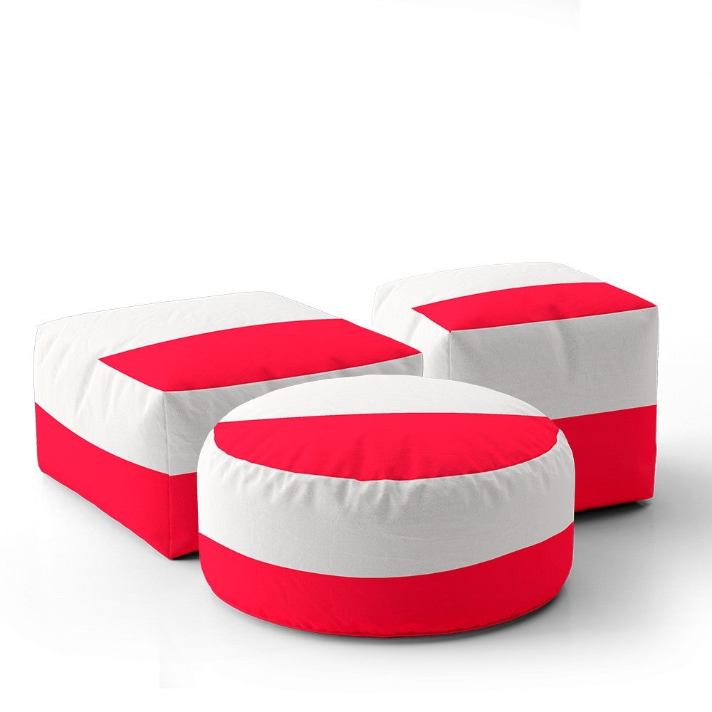 Poland Flag Polish Design Ottoman Filled Pouffe Footrest Washable Cover Custom