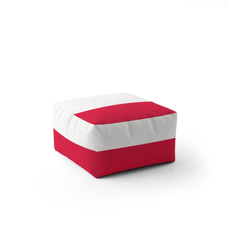 Poland Flag Polish Design Ottoman Filled Pouffe Footrest Washable Cover Custom