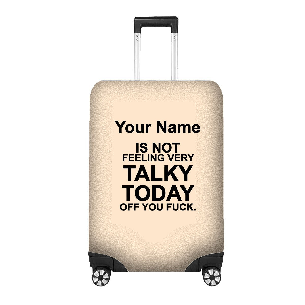 Not Very Talky Rude Funny Custom Name Luggage Cover Personalise Suitcase Protect