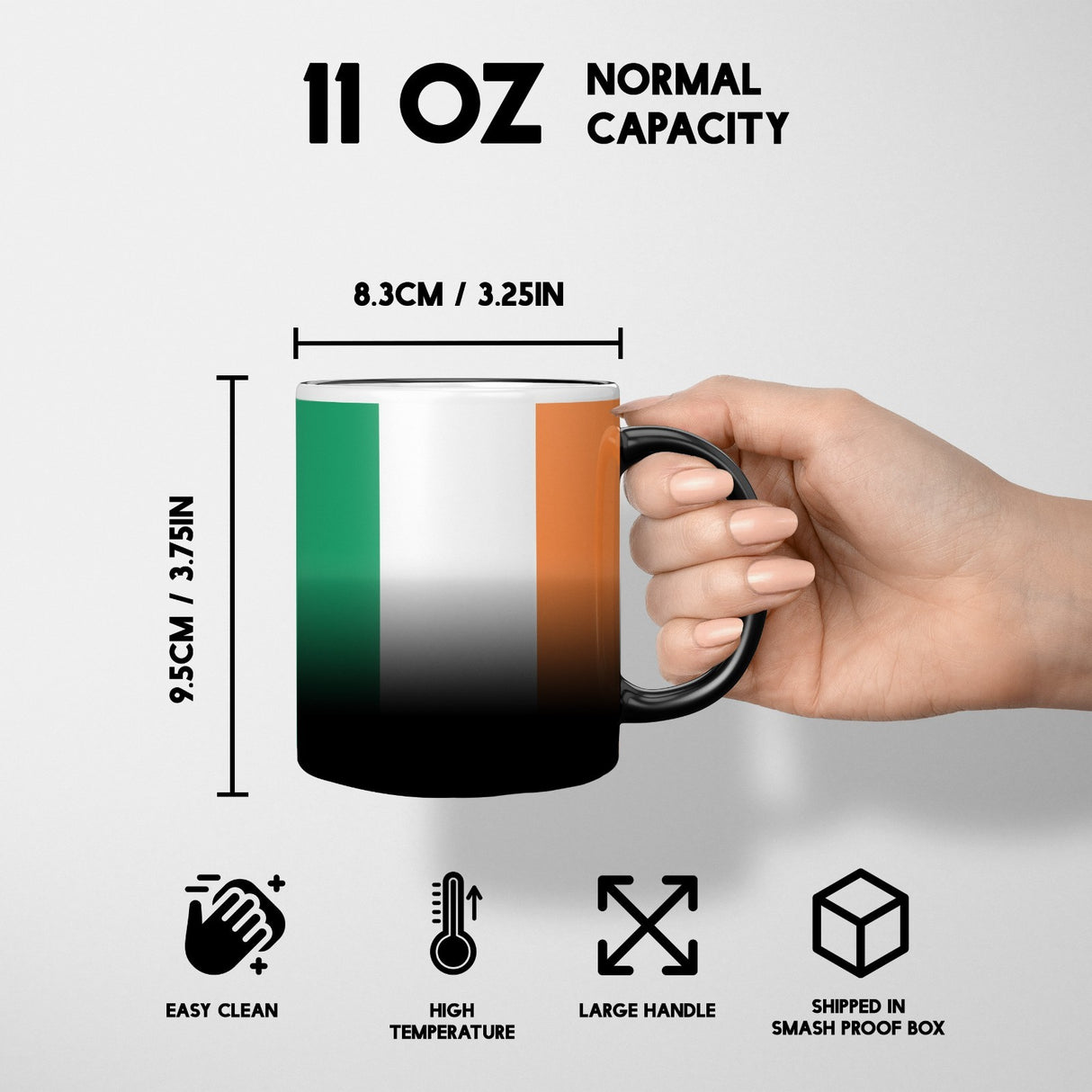Ireland Flag Irish Gift Heat Sensitive Magic Colour Changing Mug Novelty Cup