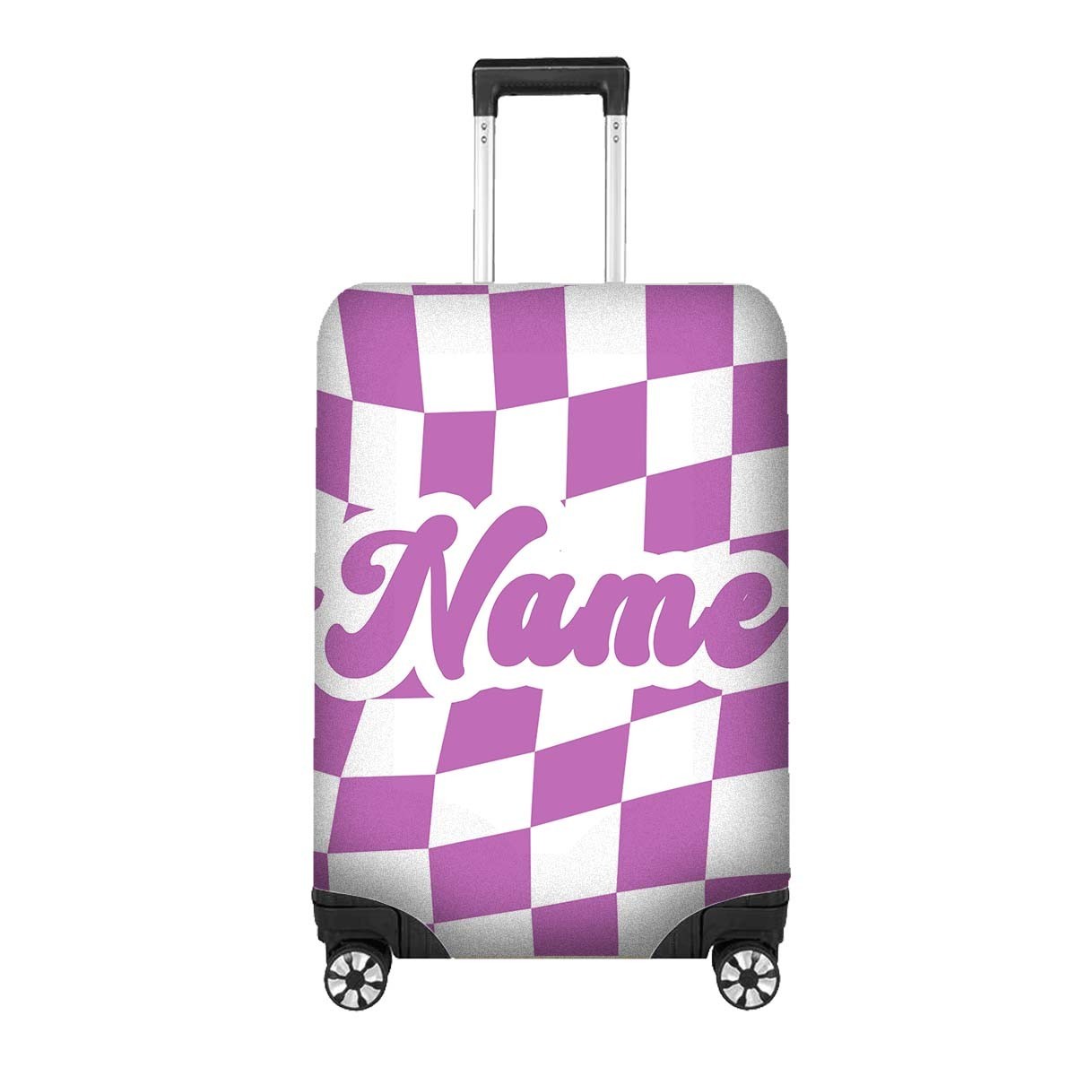 Retro Vans Checker Name Gift Custom Luggage Cover Personalise Suitcase Protector