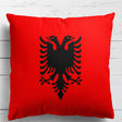 Albania Flag Design Filled Square Cushion - Decorative Throw Cosy Gift Any Size
