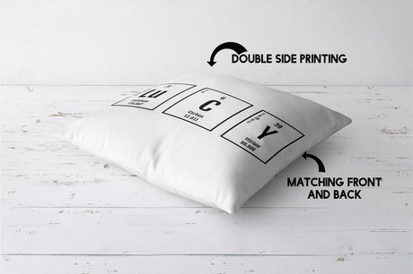 Personalised Name Science Chemical Periodic Table Square Filled Cushion Decor