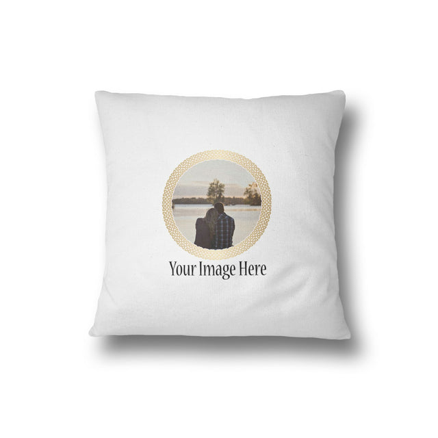 Gold Circle Add Your Own Image Filled Cushion Bedroom Decoration