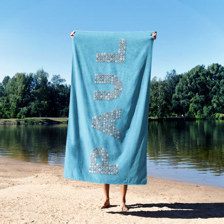 Personalised Any Name Diamond Gems Any Colour Absorbent Beach Bath Sheet Towel