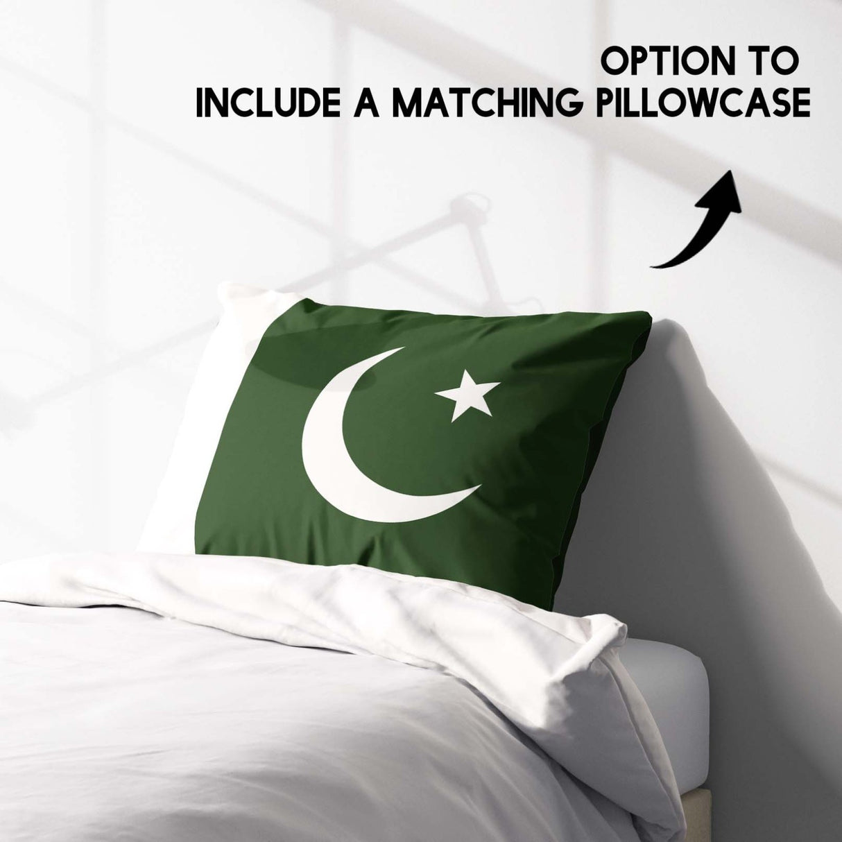 Pakistan Flag Custom Design Single Size Bed Duvet Cover Quilt + Pillowcase Set