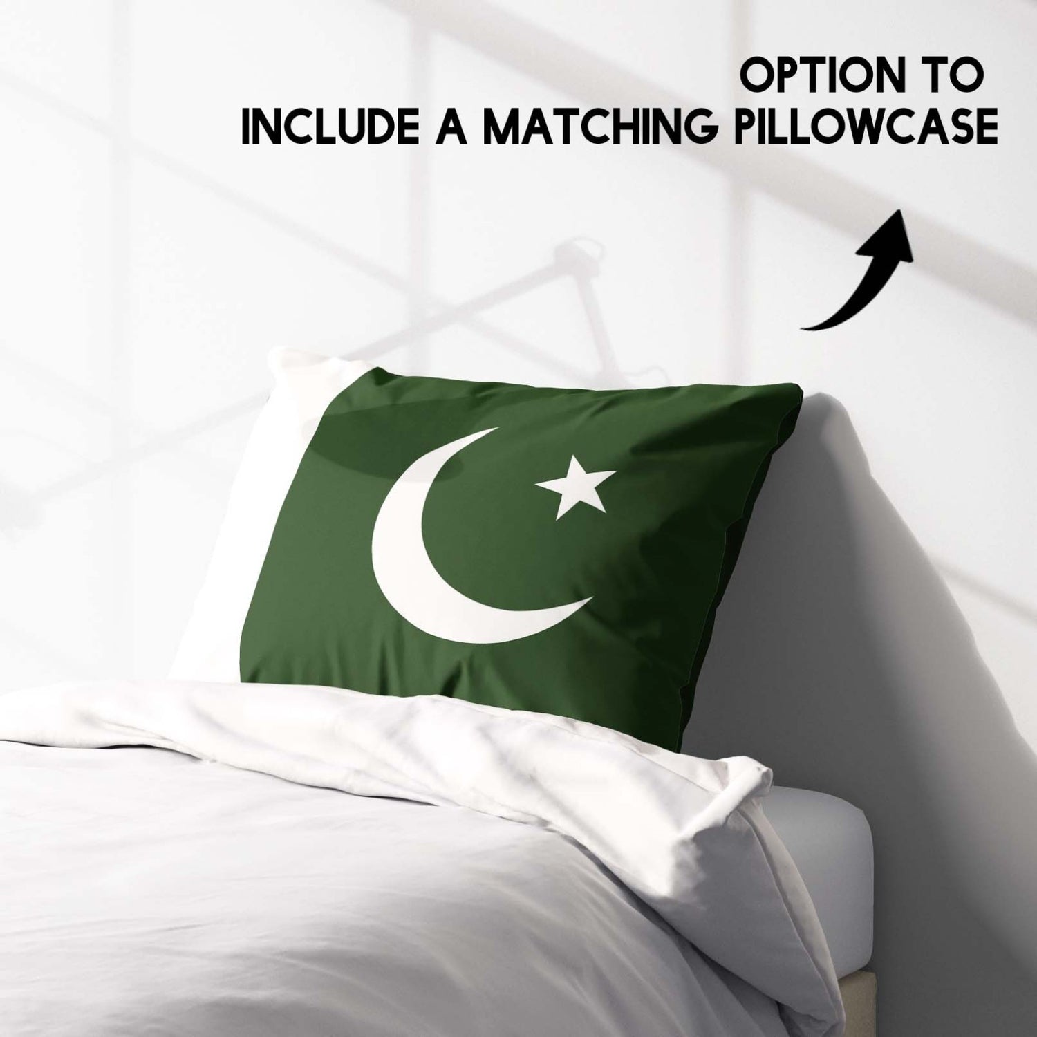 Pakistan Flag Custom Design Single Size Bed Duvet Cover Quilt + Pillowcase Set