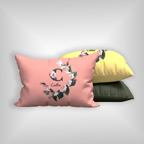 Personalised Name Botanical Floral Initial Single Bed Duvet Cover Pillowcase Set