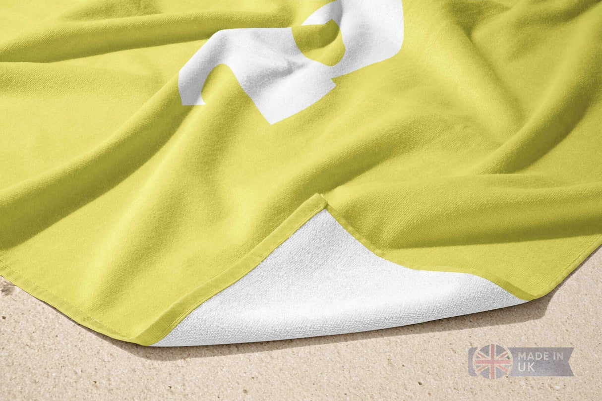 Personalised Name Custom Any Background Colour Absorbent Beach Bath Sheet Towel