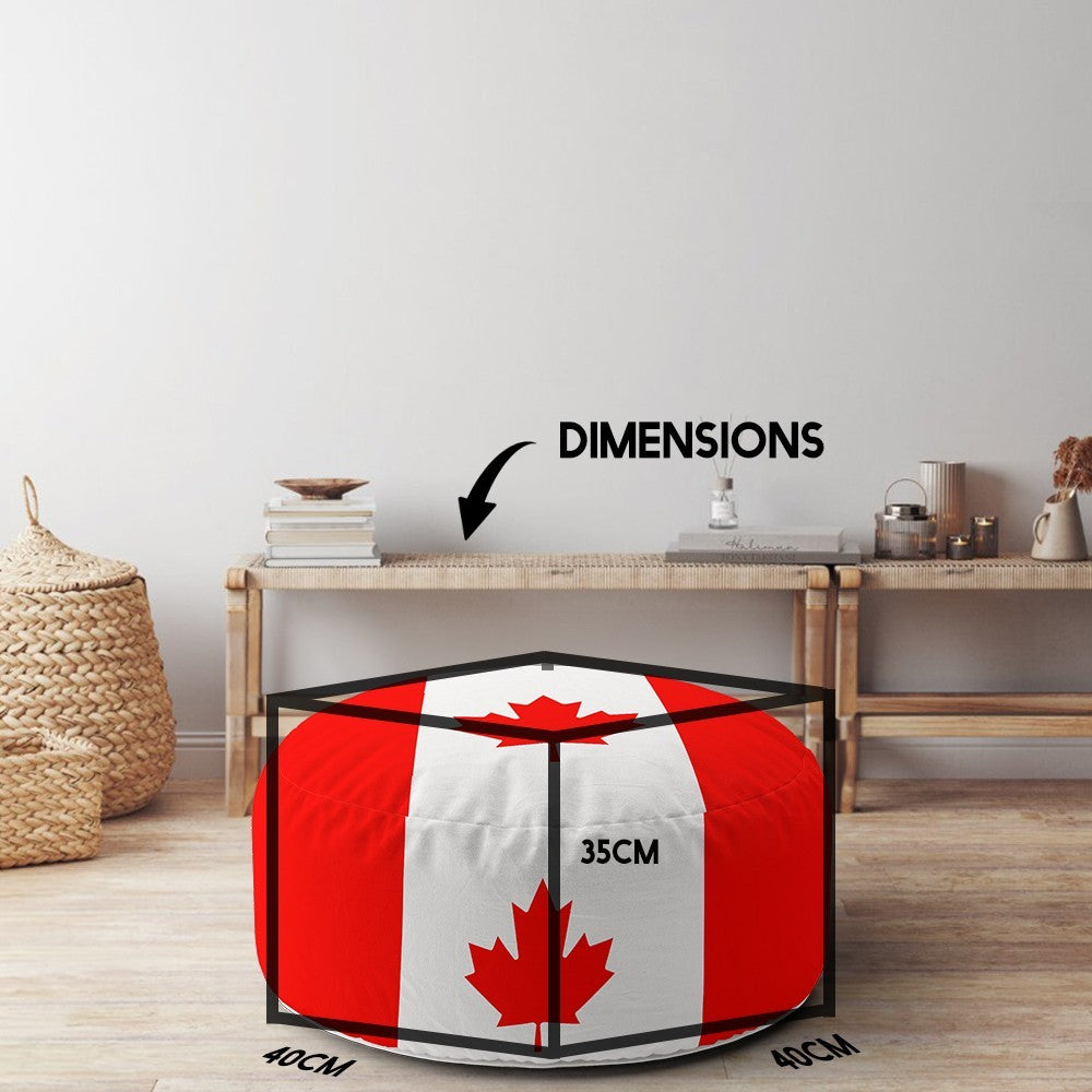 Canada Flag Canadian Ottoman Filled Pouffe Footrest Washable Cover Custom Gift