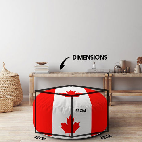 Canada Flag Canadian Ottoman Filled Pouffe Footrest Washable Cover Custom Gift