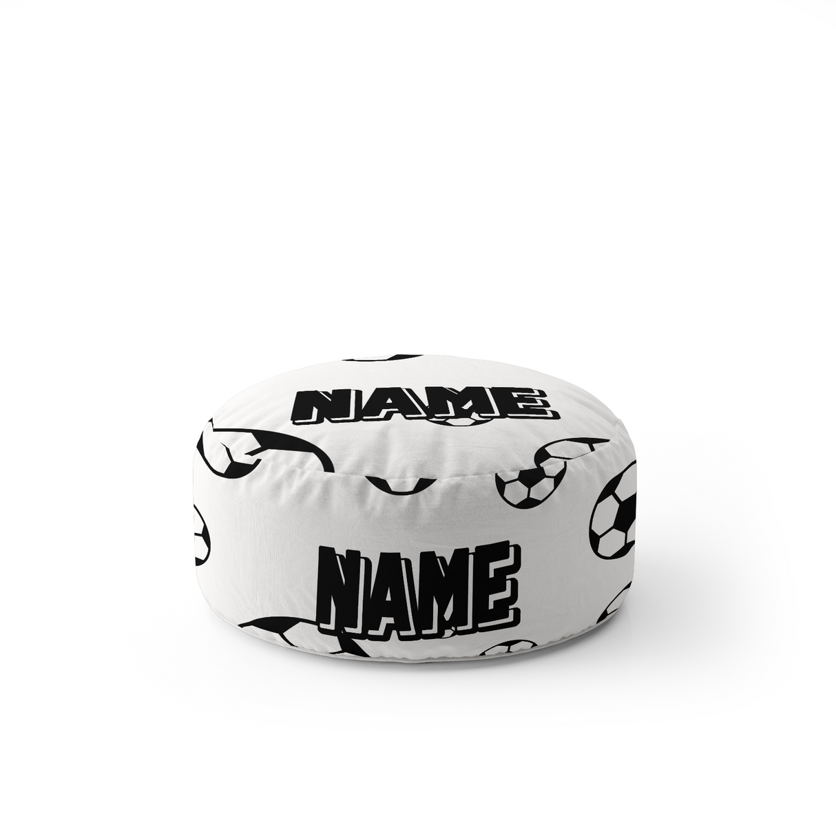 Personalised Custom Name Colour Footballers Ottoman Filled Pouffe Washable Cover