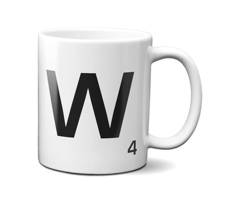 Scrabble Inspired Letter Mug Personalised Gift AZ Letters Gift 11oz Ceramic