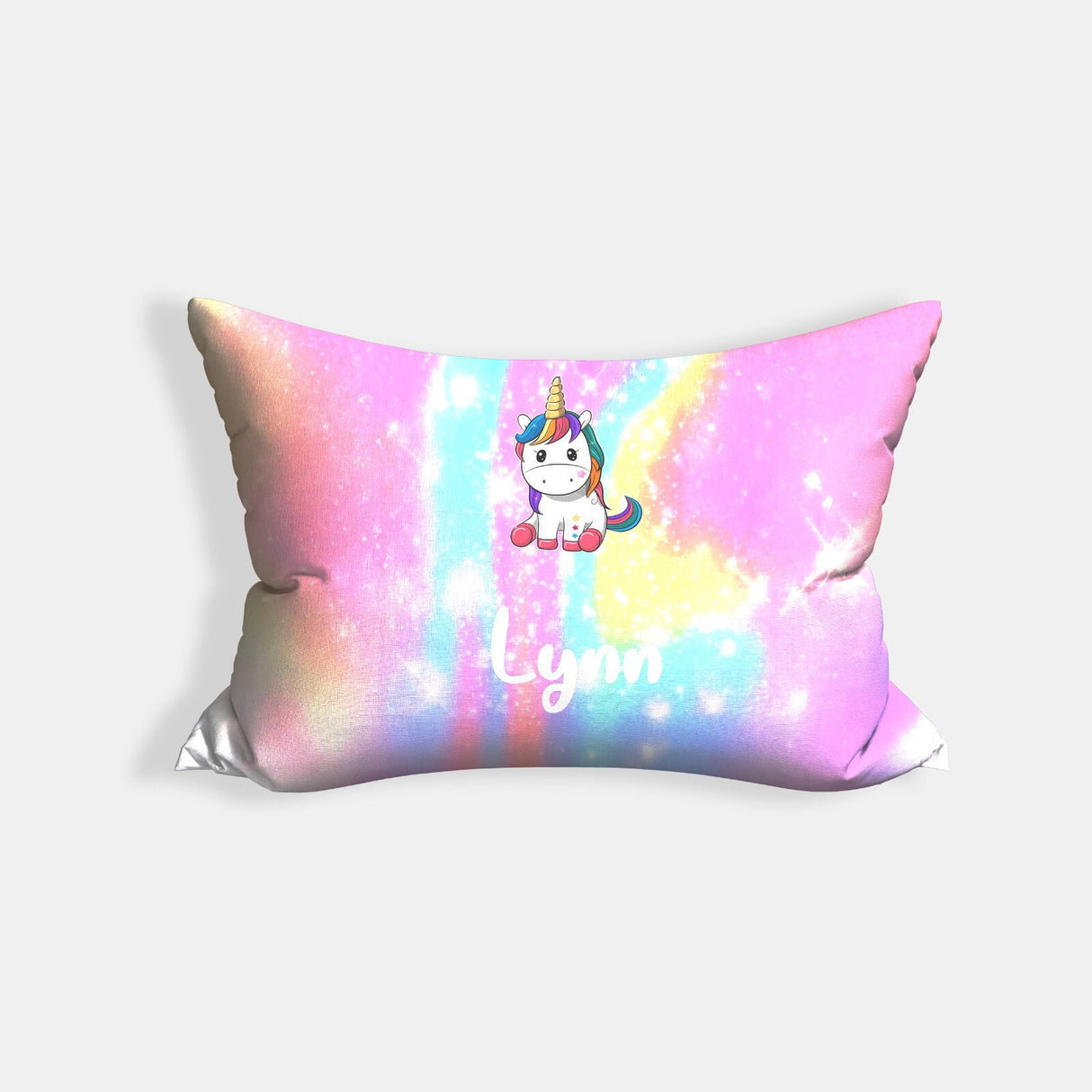 Personalised Custom Name Rainbow Unicorn Kids Single Bed Duvet Cover Pillowcase