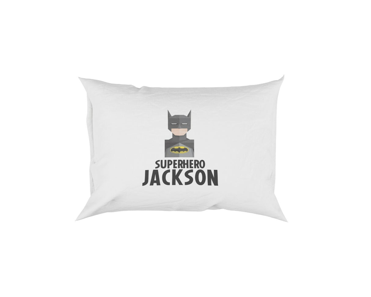 Superhero Personalised Name Kids Boys Soft Pillowcase Pillow Cover Gift Bedroom
