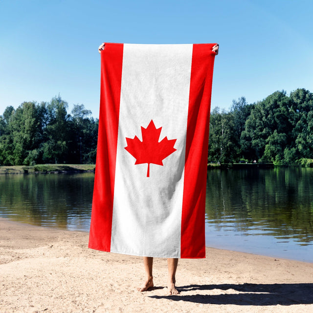 Canada Flag Canadian Towel - Highly Absorbent Beach Bath Sheet Custom Soft Gift