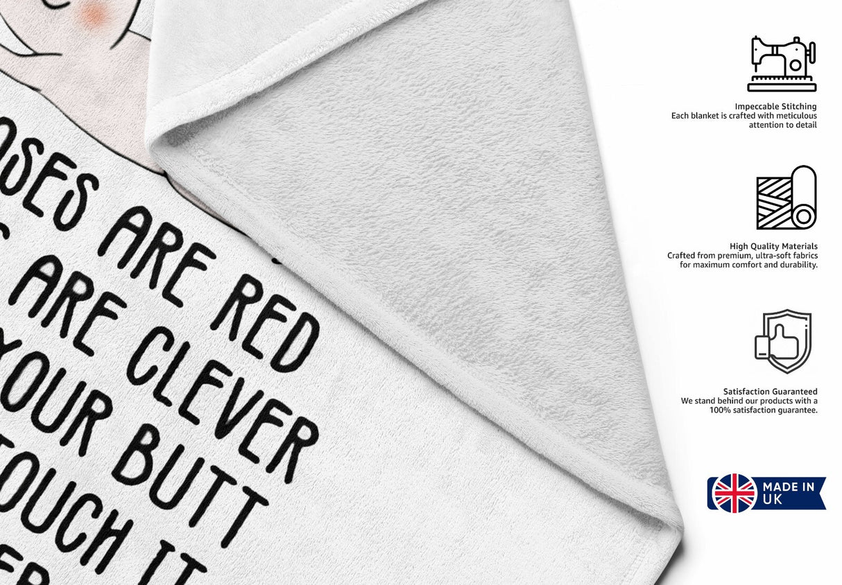 Roses Are Red Custom Coloured Cheeky Funny Romantic Beach Bath Sheet Towel