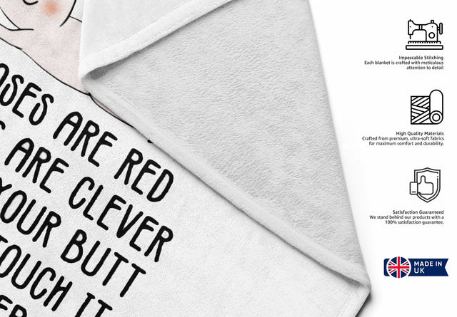 Roses Are Red Custom Coloured Cheeky Funny Romantic Beach Bath Sheet Towel