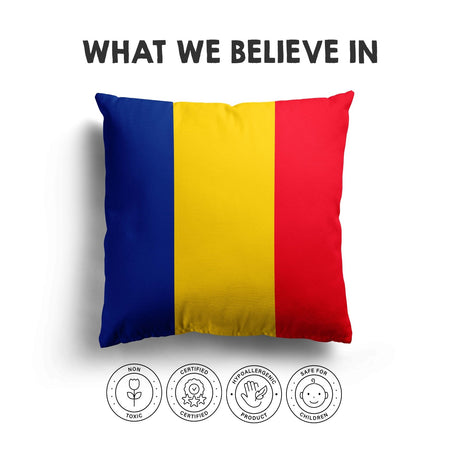 Romania Flag Design Filled Square Cushion - Decorative Throw Soft Gift Any Size