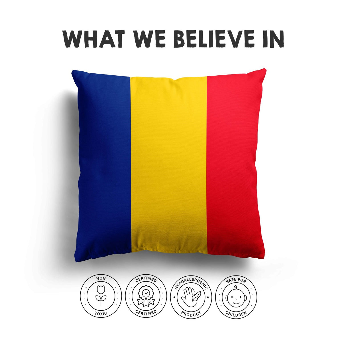 Romania Flag Design Filled Square Cushion - Decorative Throw Soft Gift Any Size