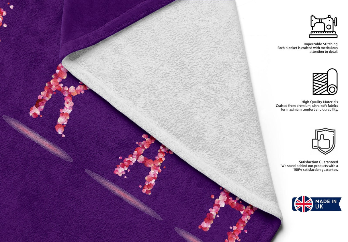 Personalised Any Name Pink Rose Petals Coloured Absorbent Beach Bath Sheet Towel