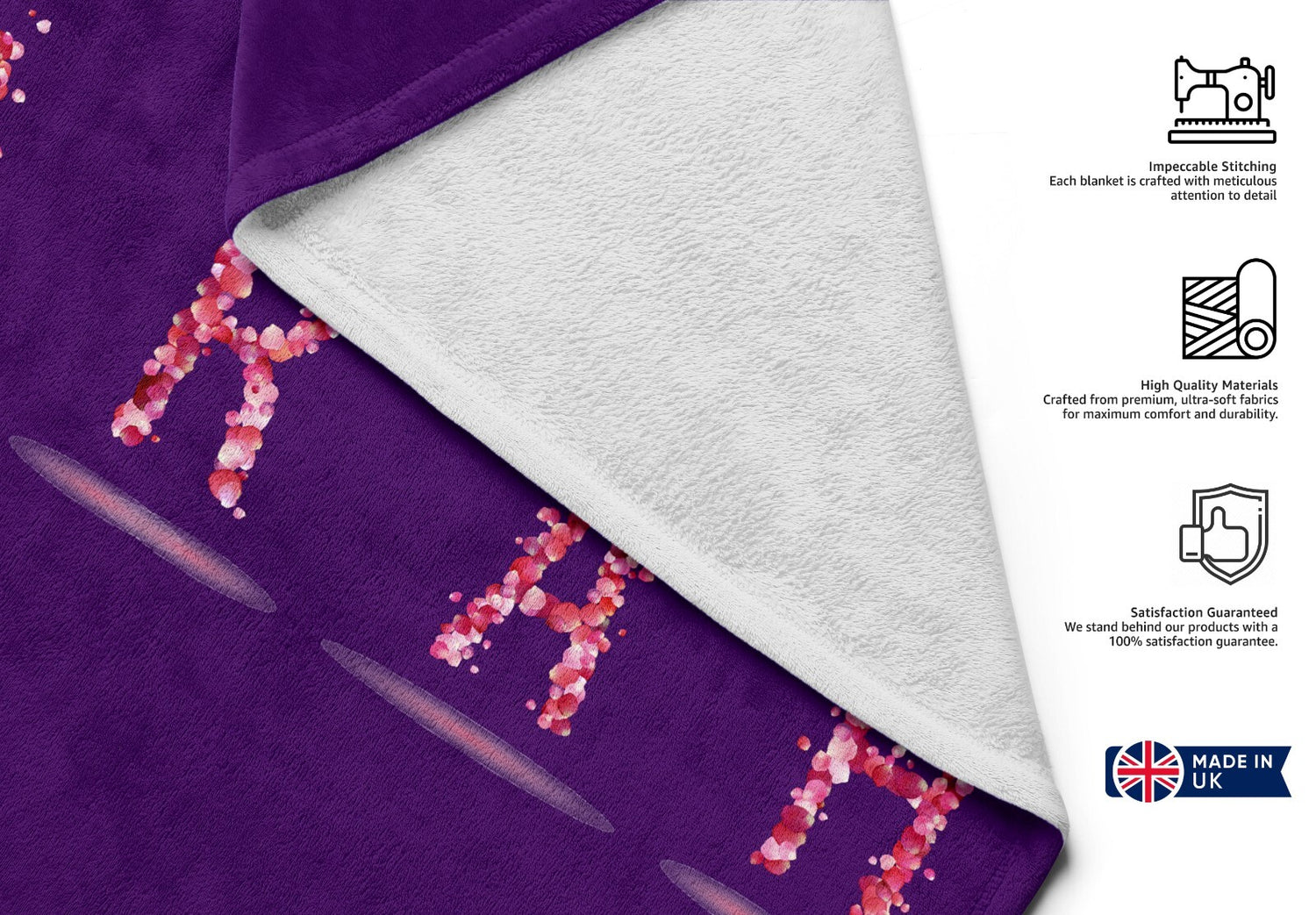 Personalised Any Name Pink Rose Petals Coloured Absorbent Beach Bath Sheet Towel