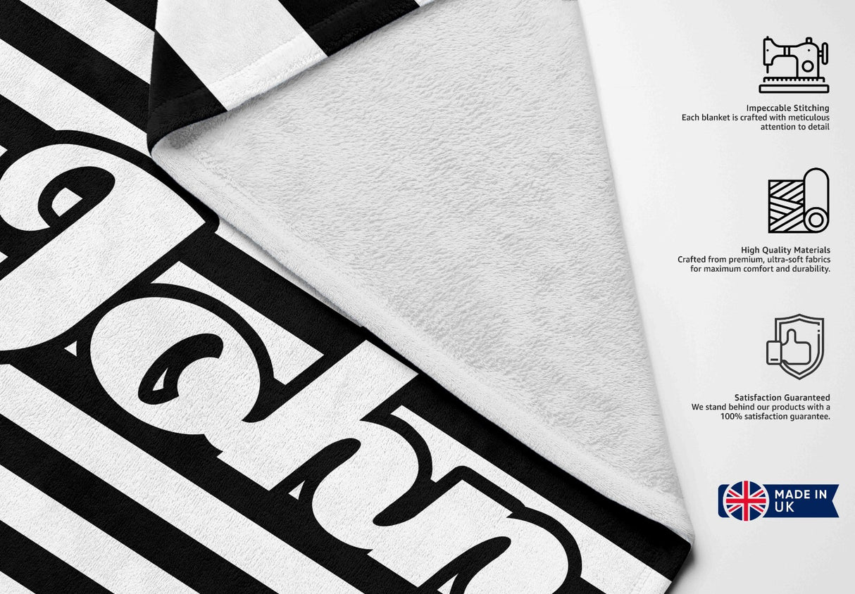 Personalised Name Custom Coloured Striped Soft Highly Absorbent Beach Bath Sheet