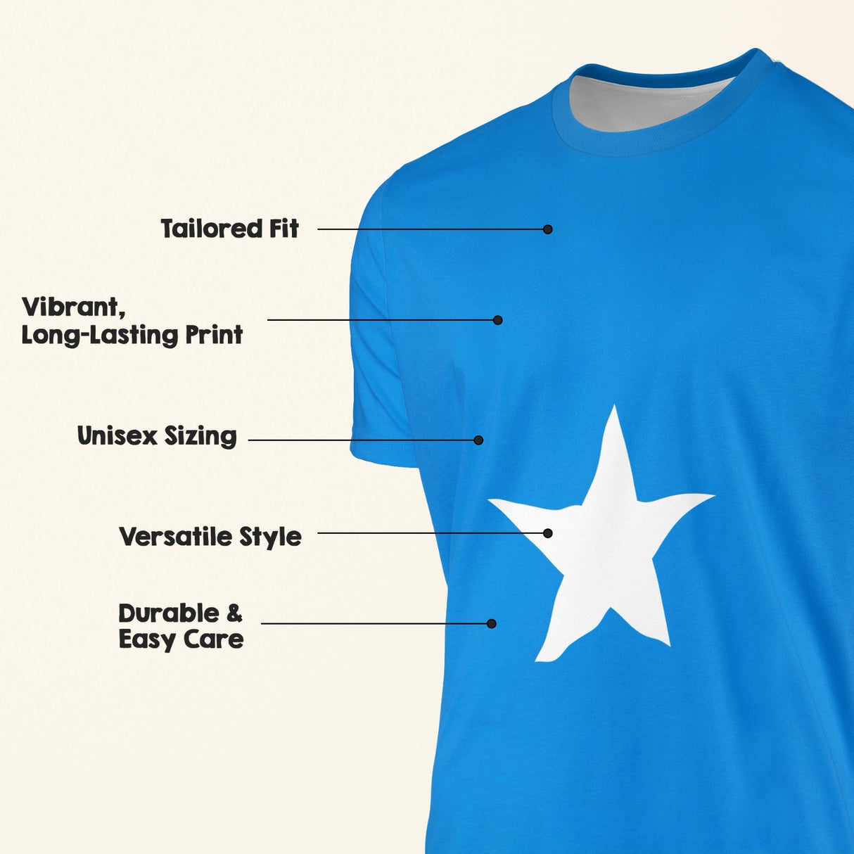 Somalia Flag Design Custom All-Over Printed Unisex T-Shirt Top Gift Patriotic