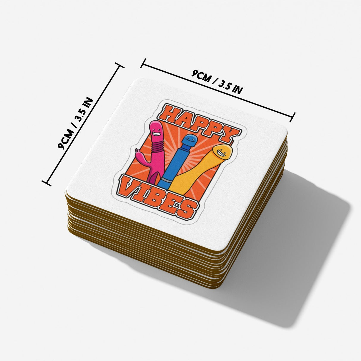 Happy Vibes Rude Cheeky Funny Gift Coffee Tea Mug + Coaster Option For Him Her