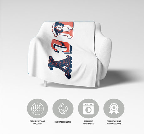 Personalised Vintage Ornament Retro Novelty Soft Fleece Mink Blanket Gift Decor