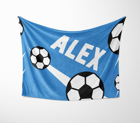 Personalised Custom Name Football Strike Soft Warm Fleece Blanket Decoration