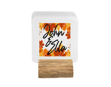 Personalised Name Autumn Leaves Coffee Tea Mug Gift 11oz Mug + Coaster
