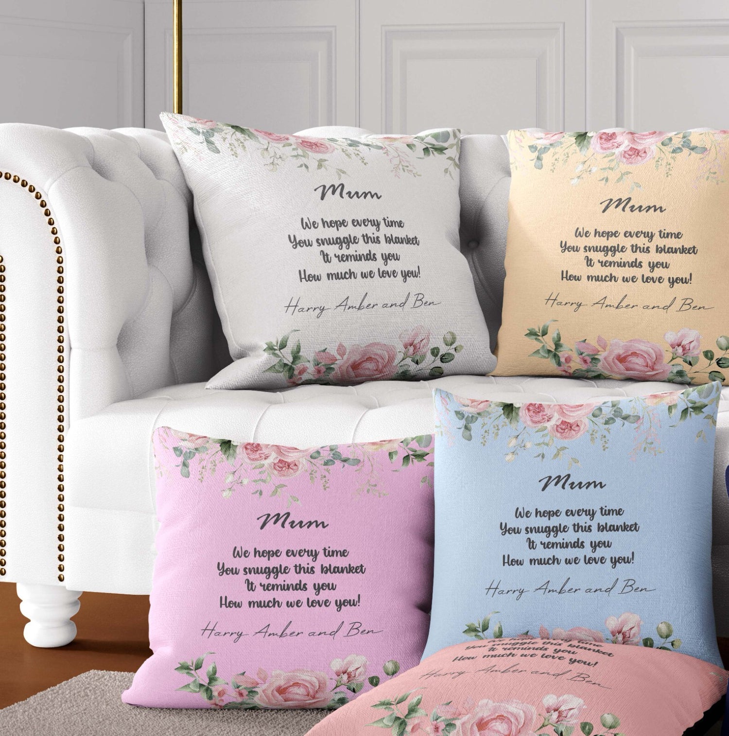 Mum We Hope Every Time Mother's Day Novelty Memory Square Filled Cushion Gift
