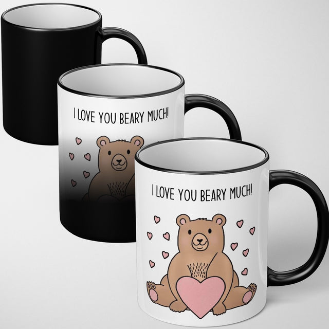I Love You Beary Much Personalised Heat Sensitive Colour Changing Novelty Mug