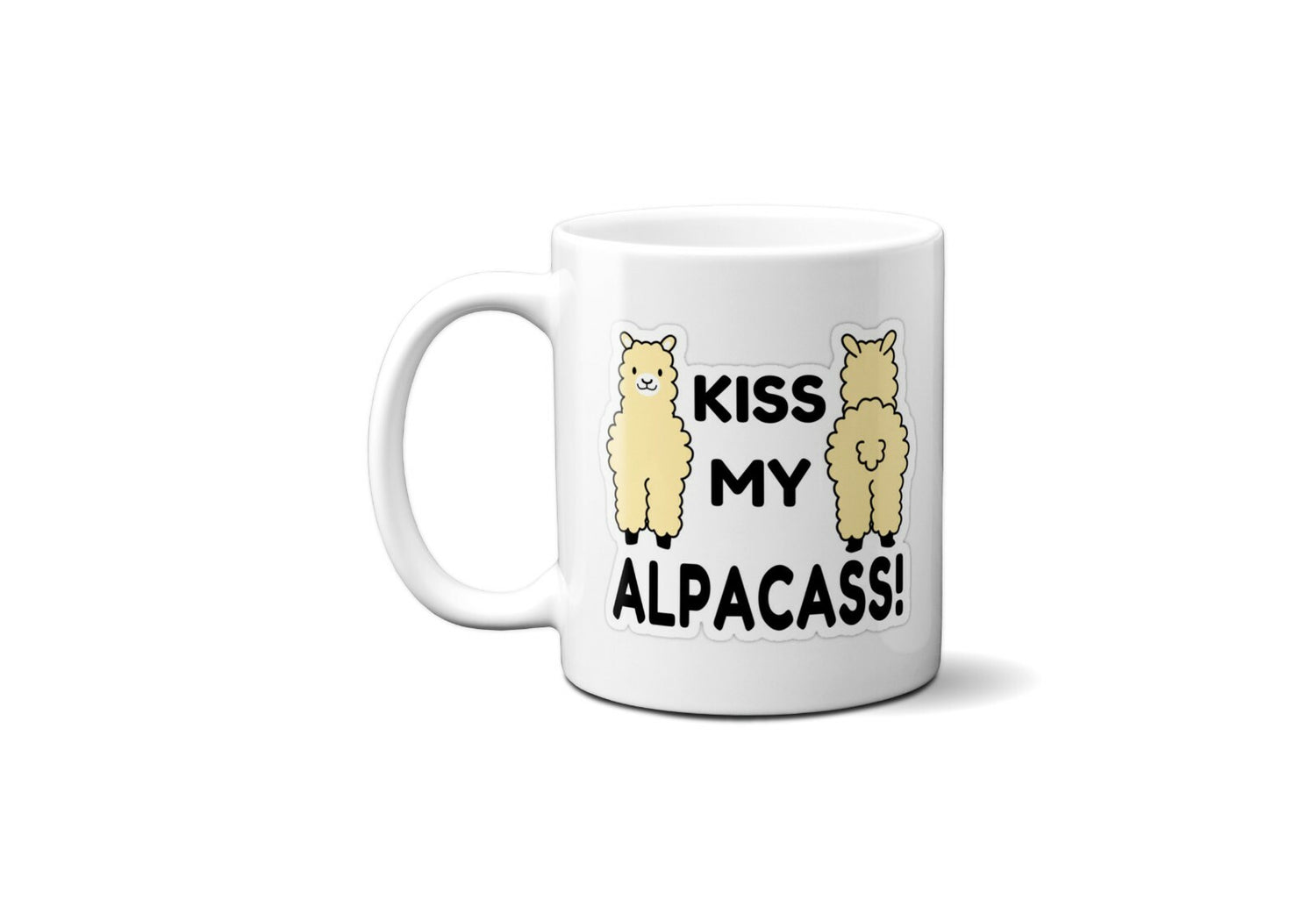 Kiss My Alpacass Alpaca Funny Novelty Rude Coffee Tea Mug Gift 11oz Ceramic Mug