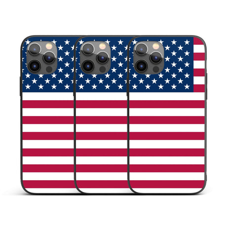USA Flag America Printed iPhone Case Black TPU Cover Protector Custom Made Gift