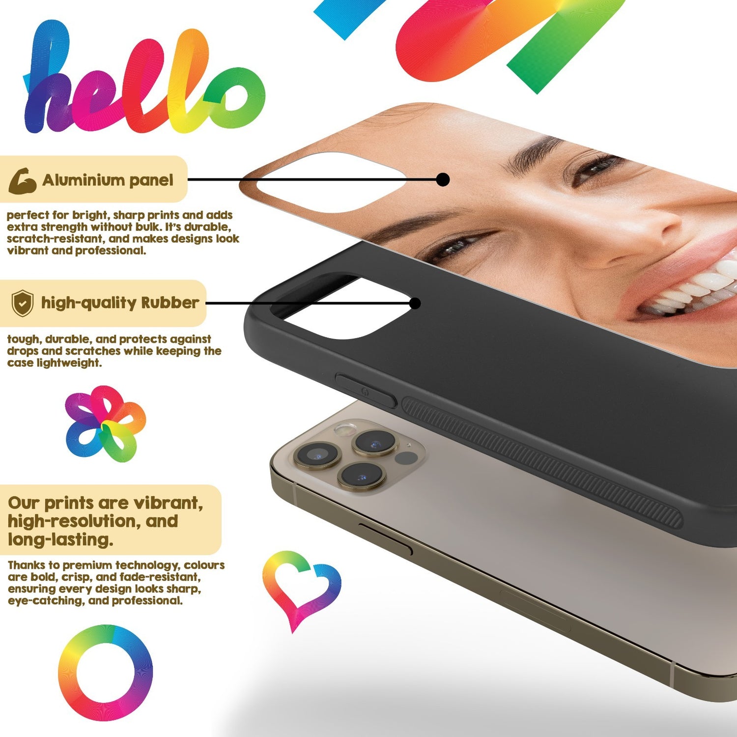 Face Zoom In Funny Joke Cover - Personalised Custom - Printed iPhone Black Case