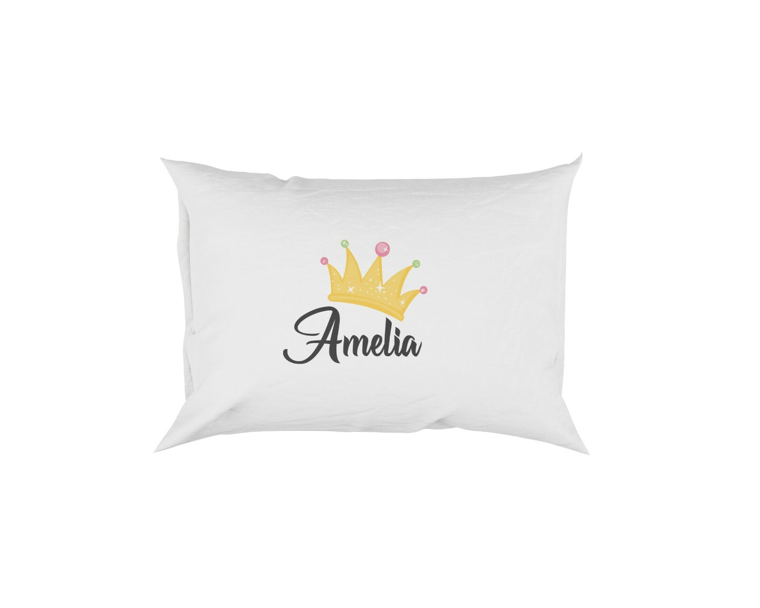 Personalised Name Princess Crown Jewels Soft Pillowcase Pillow Case Cover