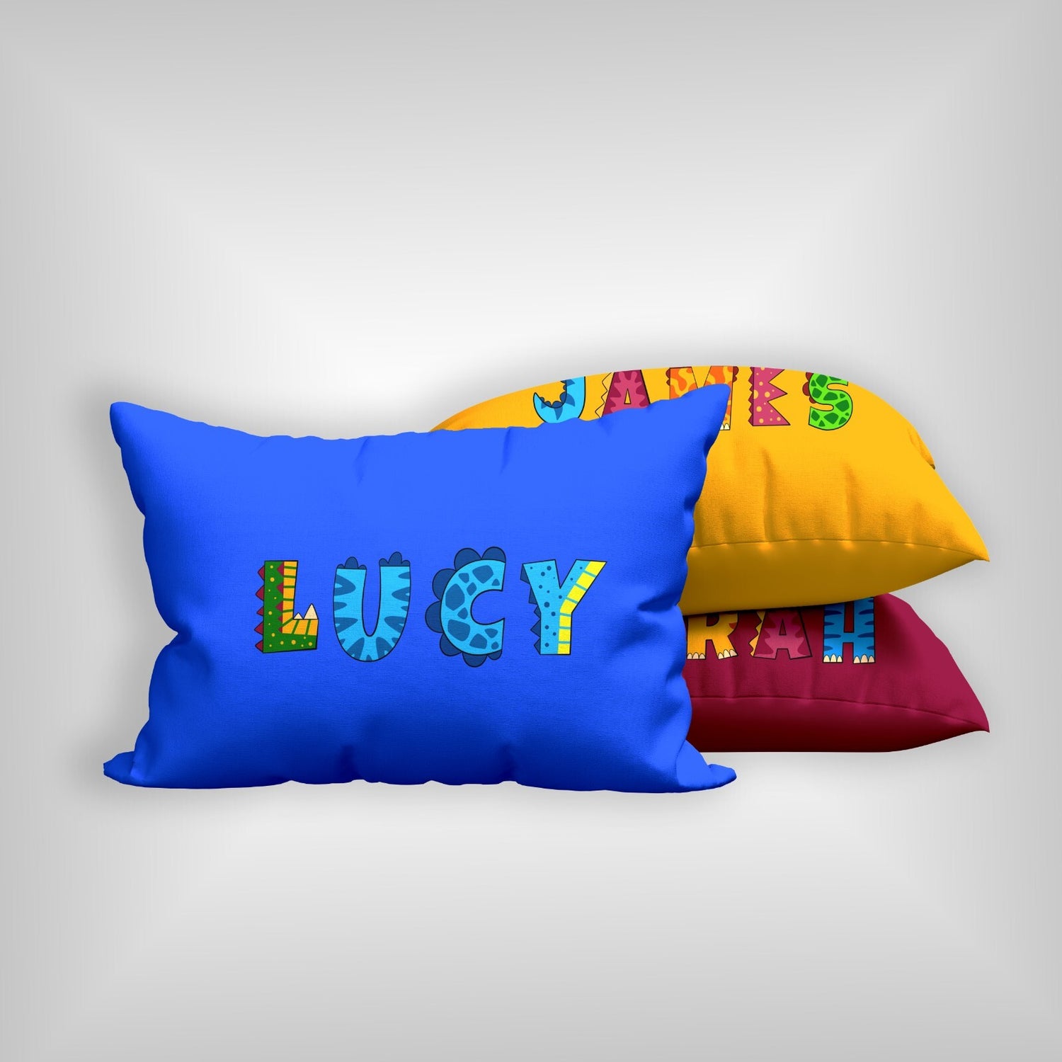 Personalised Name Dinosaur Alphabet Customised Printed Soft Pillowcase Pillow