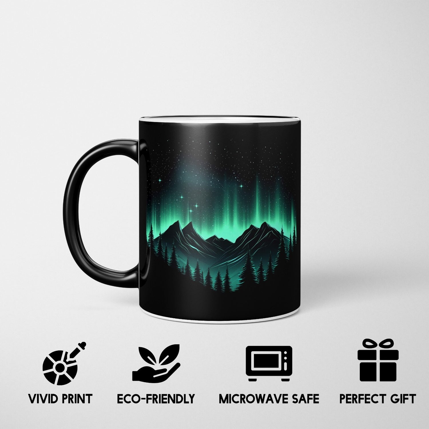 Northern Lights Heat Sensitive Magic Colour Changing Mug Novelty Drink Cup Gift