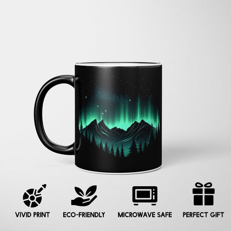 Northern Lights Heat Sensitive Magic Colour Changing Mug Novelty Drink Cup Gift