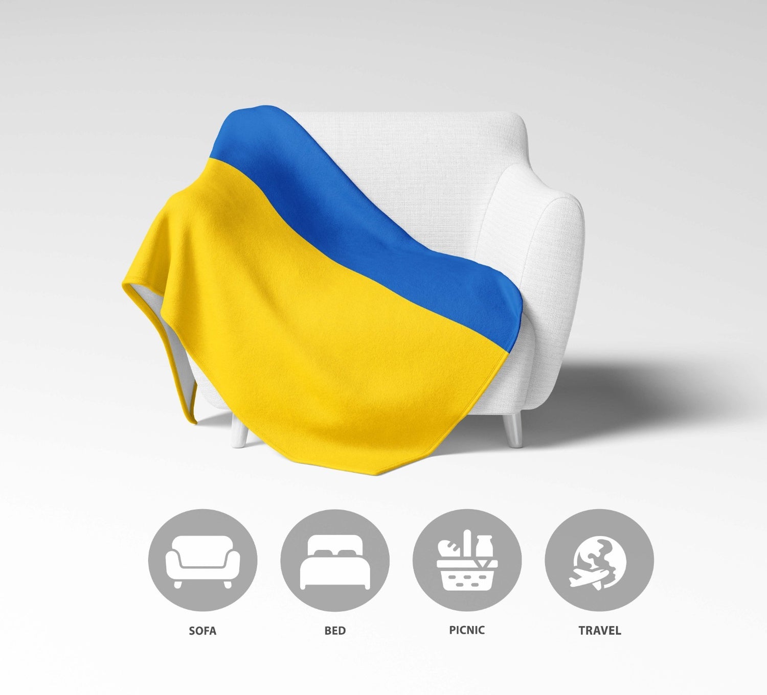 Ukraine Flag Ukrainian Fleece Blanket - Home Decor Throw Gift Custom Made Soft