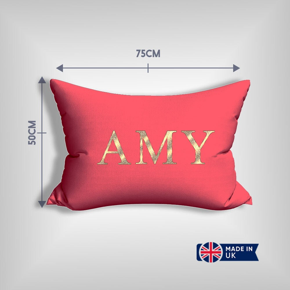 Personalised Any Name Name Vector Gold Customised Printed Soft Pillowcase Pillow
