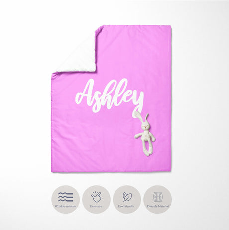 Personalised Custom Name Colour Script Font Kid Cot Bed Duvet Cover + Pillowcase